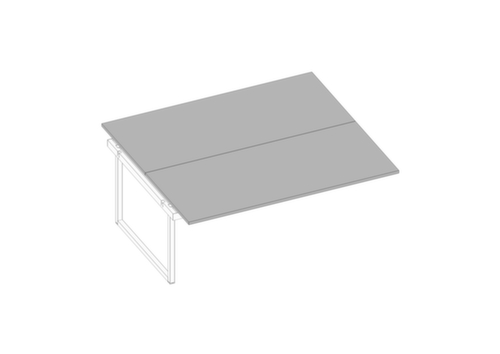 Quadrifoglio Aanbouwtafel Practika voor benchtafel met sledeframe, breedte x diepte 1800 x 1600 mm, plaat grijs