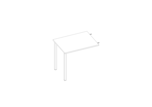 Quadrifoglio Aanbouwtafel Practika voor bureau met 4-voetonderstel, breedte x diepte 800 x 600 mm, plaat wit