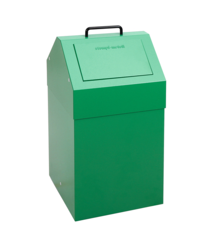 stumpf Brandvertragende container voor recyclebaar materiaal, 45 l, RAL6024 verkeersgroen, deksel RAL6024 verkeersgroen  L
