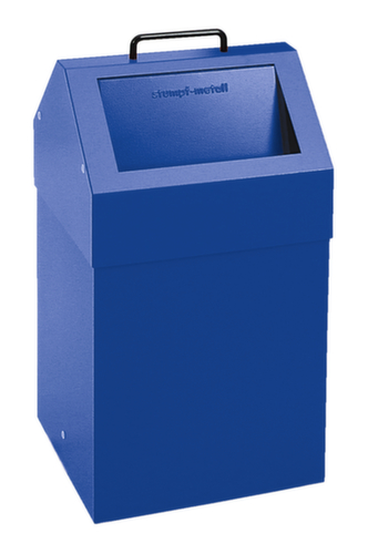 stumpf Brandvertragende container voor recyclebaar materiaal, 45 l, RAL5010 gentiaanblauw, deksel RAL5010 gentiaanblauw  L