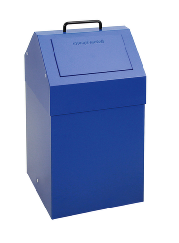 stumpf Brandvertragende container voor recyclebaar materiaal, 45 l, RAL5010 gentiaanblauw, deksel RAL5010 gentiaanblauw  L