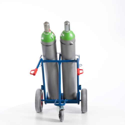 Rollcart Flessenwagen met steunwiel, voor 2x40/50 l fles, lucht-banden  L