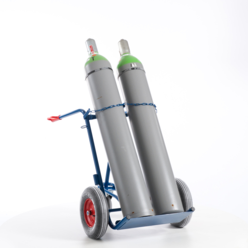 Rollcart Flessenwagen met steunwiel, voor 2x40/50 l fles, lucht-banden  L