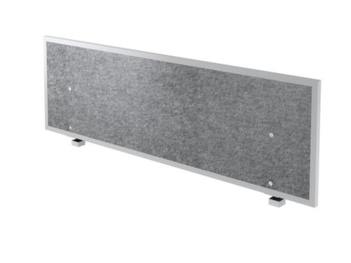 Geluidabsorberende tafelscheidingswand ATW 16 met aluminium frame, hoogte x breedte 500 x 1595 mm, wand grijs gemêleerd  L