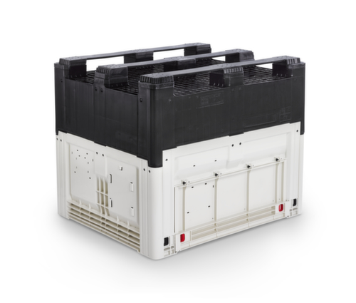 Scharnierende palletbox High Cube met klep, 3 sleden, lengte x breedte 1200 x 800 mm  L