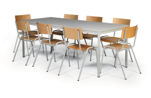 Multifunctionele tafel ECO, hoogte x breedte x diepte 750 x 2000 x 800 mm, plaat lichtgrijs  L