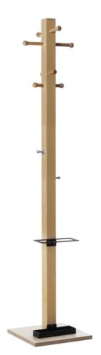 Paperflow Staande kapstok easyCloth Wood Range Modell <B> van hout met parapluhouder, met 8/2 haken, beuken/zwart  L