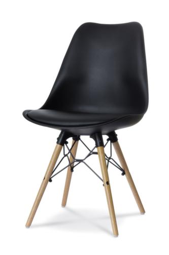 Paperflow Bezoekersstoel Dogewood, zitting zwart, 4-voetonderstel  L