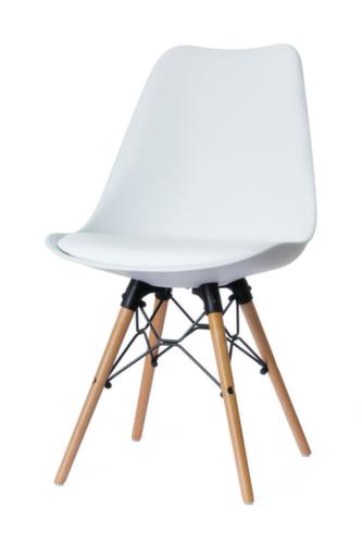 Paperflow Bezoekersstoel Dogewood, zitting wit, 4-voetonderstel  L