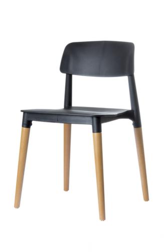 Paperflow Bezoekersstoel Glamwood, zitting zwart, 4-voetonderstel  L
