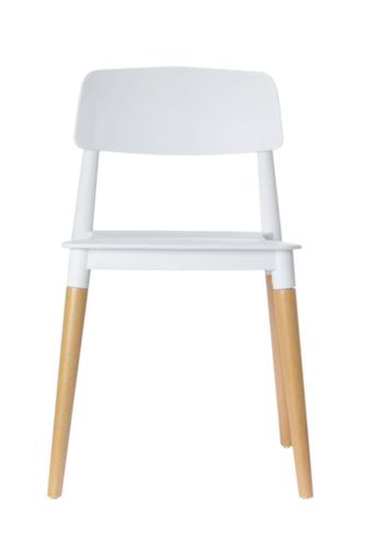Paperflow Bezoekersstoel Glamwood, zitting wit, 4-voetonderstel  L
