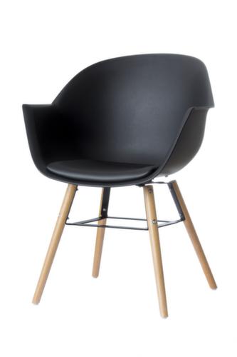 Paperflow Bezoekersstoel Wiseman met armleuningen, zitting zwart, 4-voetonderstel  L