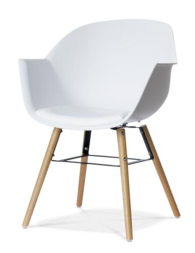 Paperflow Bezoekersstoel Wiseman met armleuningen, zitting wit, 4-voetonderstel  L