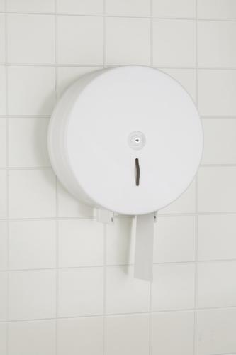 Raja Dispenser voor grote wc-rollen, metaal, wit  L