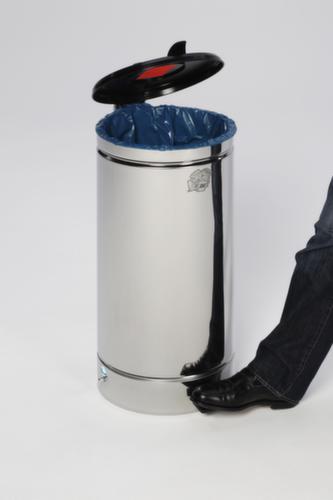 Afvalverzamelaar Euro-Pedal voor zakken van 70 liter, 70 l, deksel zwart  L