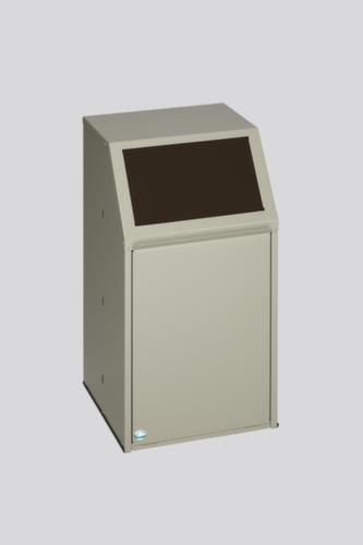 VAR Recycleerbare materiaalcollector met voorflap, 39 l, RAL7032 kiezelgrijs, deksel bruin  L