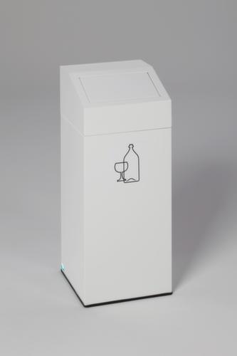 Afvalverzamelaar inclusief sticker, 45 l, RAL9016 verkeerswit, deksel wit  L