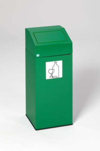 Afvalverzamelaar inclusief sticker, 45 l, RAL6001 smaragdgroen, deksel groen  L