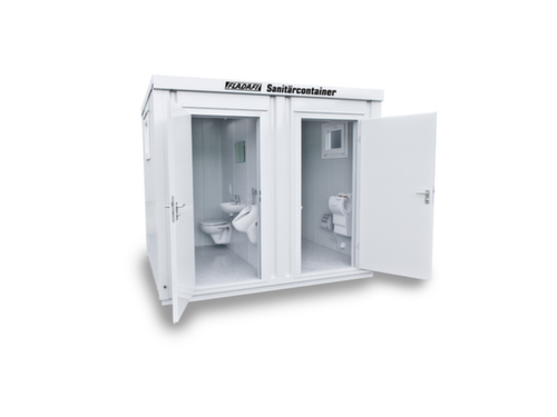 Säbu Toiletcontainers FLADAFI® 2.3 voor dames en heren, hoogte x breedte x diepte 2500 x 3050 x 2170 mm  L