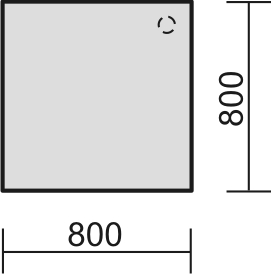 Gera Hoekig koppelelement voor bureau Milano 90° voor 4-voetonderstel, breedte x diepte 800 x 800 mm, plaat lichtgrijs  L