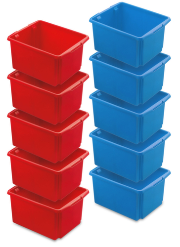 10-delige roterende stapelcontainerset, BLAUW/ROOD, inhoud 32 l  L