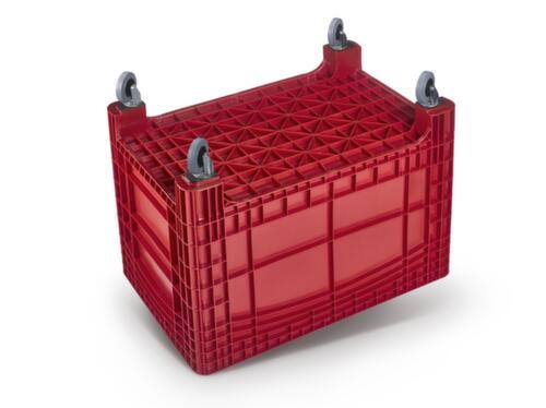 Grote containers, inhoud 535 l, rood, 4 zwenkwielen  L