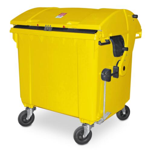 Grote afvalcontainer met schuifdeksel, 1100 l, geel  L