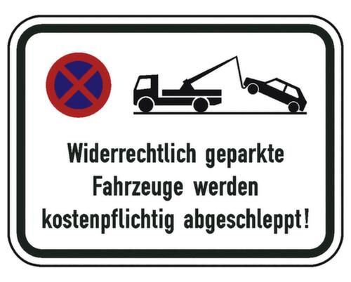 Parkeerbord SafetyMarking® verboden te stoppen/"Illegaal geparkeerde voertuigen..."  L
