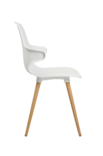Topstar Bezoekersstoel T2020 met armleuningen, zitting wit, 4-voetonderstel  L