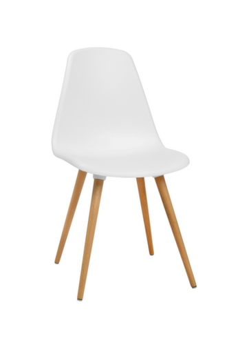 Topstar Bezoekersstoel T2020 met zitschaal van kunststof, zitting wit, 4-voetonderstel  L