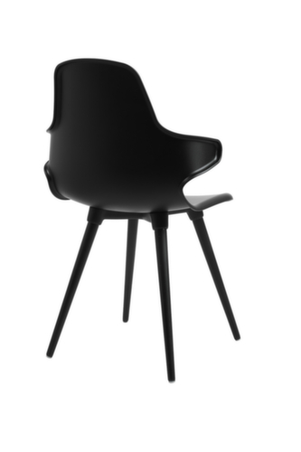 Topstar Bezoekersstoel T2020 met armleuningen, zitting zwart, 4-voetonderstel  L