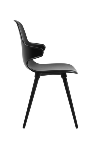 Topstar Bezoekersstoel T2020 met armleuningen, zitting zwart, 4-voetonderstel  L