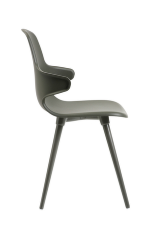 Topstar Bezoekersstoel T2020 met armleuningen, zitting grijs, 4-voetonderstel  L