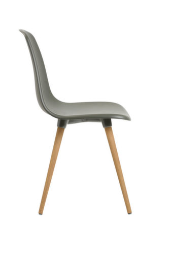 Topstar Bezoekersstoel T2020 met zitschaal van kunststof, zitting grijs, 4-voetonderstel  L