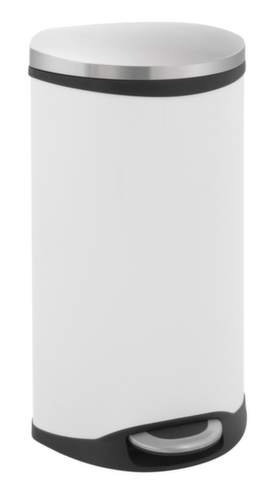 Schelpvormige RVS pedaalemmer EKO Shell, 30 l, wit  L