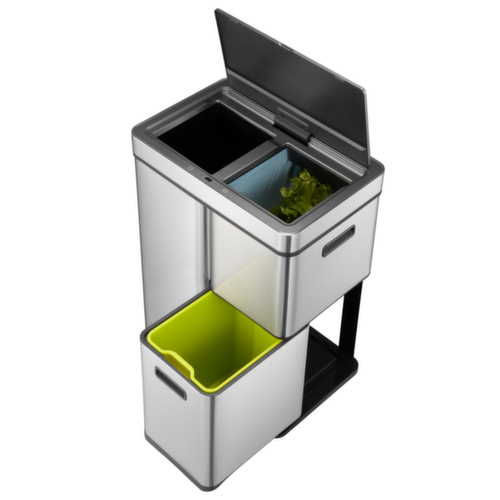 Roestvrijstalen container van recyclebaar materiaal EKO Mirage Plus met sensordeksel, inhoud 1 x 14 l/1 x 14,5 l/1 x 30 l
