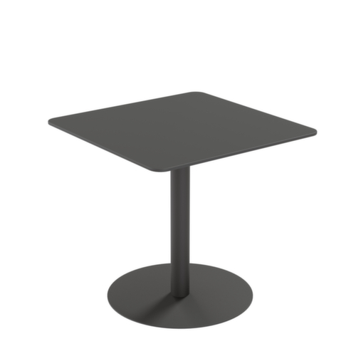 Paperflow Waterbestendige outdoor-tafel Cross, breedte x diepte 800 x 800 mm, plaat zwart  L