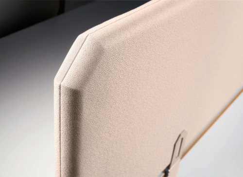 Geluidabsorberende tafelscheidingswand, hoogte x breedte 450 x 800 mm, wand beige  L