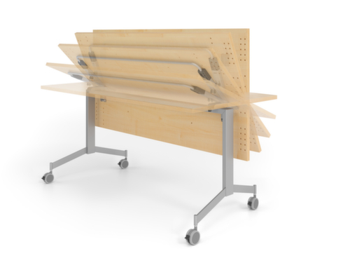Verrijdbare klaptafel, hoogte x breedte x diepte 750 x 1600 x 800 mm, plaat eiken  L