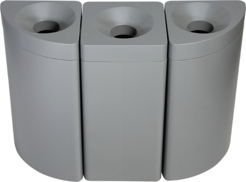 Zelfblussende container van recyclebaar materiaal probbax®, 40 l, grijs, bovendeel grijs  L