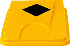 Deksel probbax® met hoekig inzetstuk voor afvalverzamelaar, geel  L