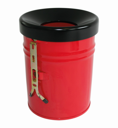 Zelfblussende afvalbak FIRE EX voor wandbevestiging, 24 l, rood, bovendeel zwart  L
