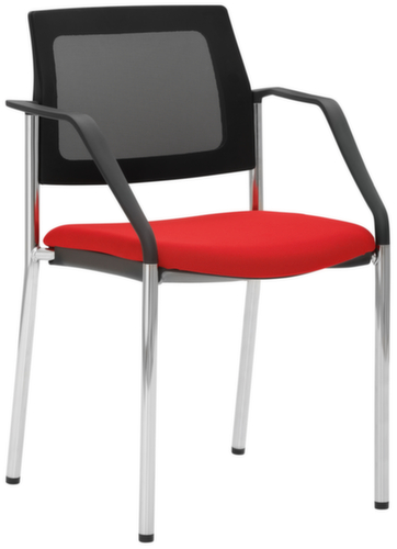 Mayer Sitzmöbel Stapelbare stoel myPLANO met armleuningen, zitting vlechtwerk (100% polyester), kersenrood  L