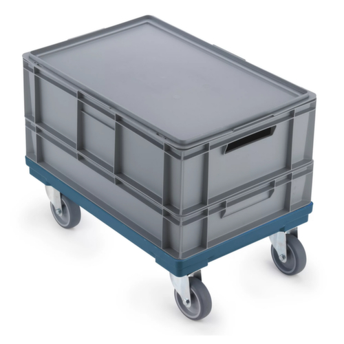 Raja Transportrol voor Euonorm containers met open hoek frame, draagvermogen 300 kg, polypropyleen banden  L
