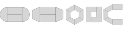 Rechthoekige multifunctionele tafel met frame van vierkante buis  L