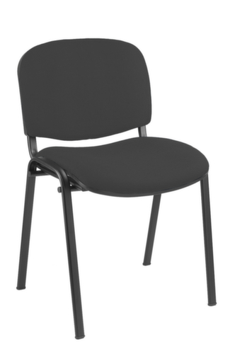 Stapelbare gestoffeerde stoel, zitting stof (100% polyester), antraciet  L