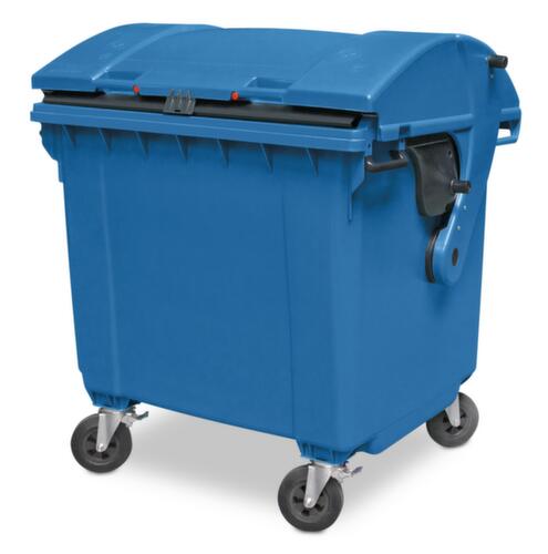 Vuilcontainer met schuifdeksel, 1100 l, blauw  L