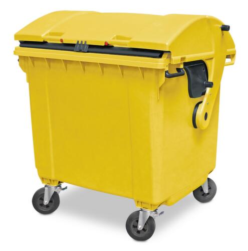 Grote afvalcontainer met schuifdeksel, 1100 l, geel  L
