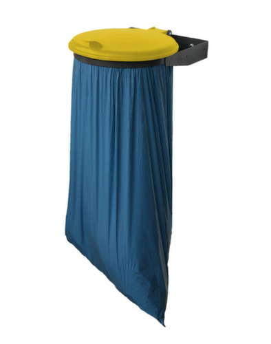 Vuilniszakhouder voor wandbevestiging, voor 70 - 120-liter-zakken, DB703 antraciet, deksel geel  L