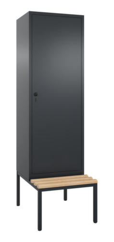 C+P Locker Evolo met ondergebouwde zitbank + 2 vakken met 1 deur, vakbreedte 300 mm  L